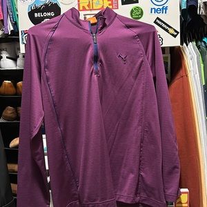 Puma Men’s Golf 1/4 Zip Dry Cell Lightweight Jacket | Medium | Magenta/Navy